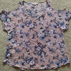 Pink Floral Patterned Blouse